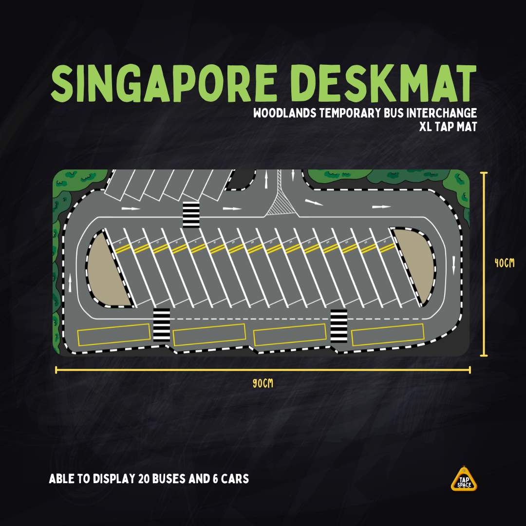 Woodlands Temporary Bus Interchange Desktop Diorama Deskmat (XL Size)