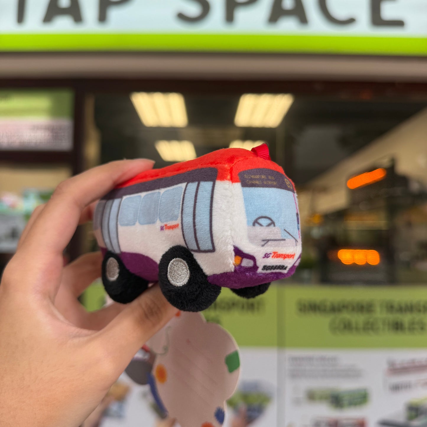 (NOM) Singapore Mini Bus Plush Keychain