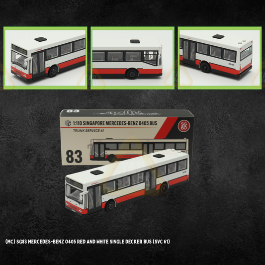 (MC) SG83 Mercedes-Benz O405 Red and White Single Decker Bus (SVC 61)