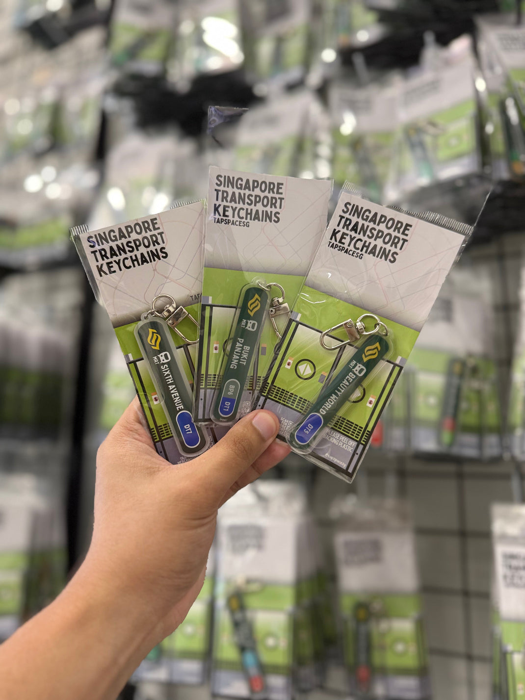 Downtown (Blue Line) MRT Keychain | Tap Space Singapore