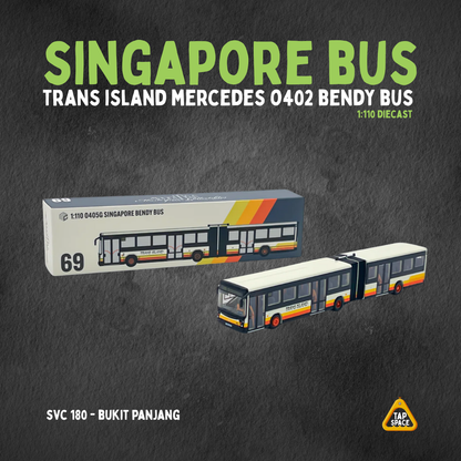 (MC) SG69 Trans Island Mercedes O405G Bendy Diecast Bus - SVC180
