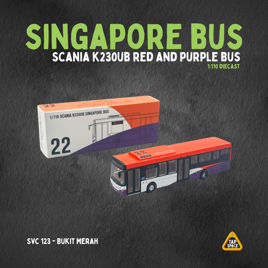 (MC) SG22 Scania K230UB Red and Purple Bus - SVC 123