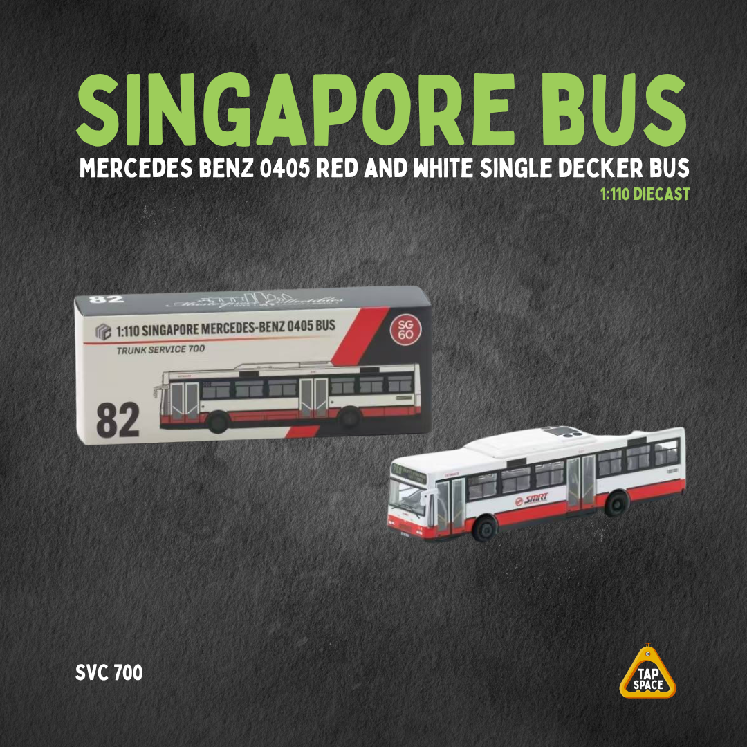 (MC) SG82 Mercedes-Benz O405 Red & White Single Decker Bus Diecast - SVC 700