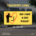 May I Have A Seat Transport Icons Keychain