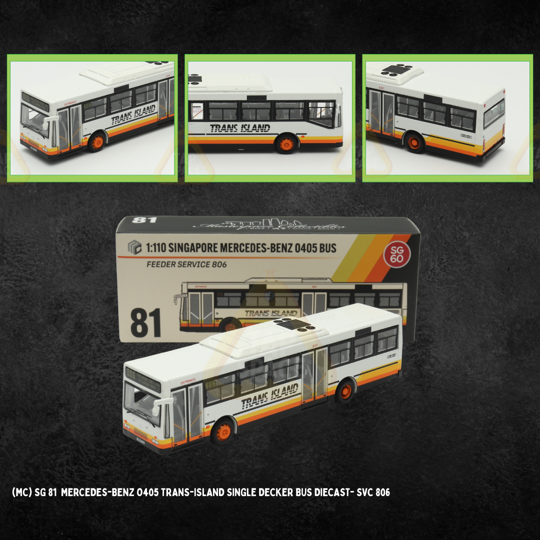 (MC) SG81 Mercedes-Benz O405 Trans-Island Single Decker Bus Diecast- SVC 806