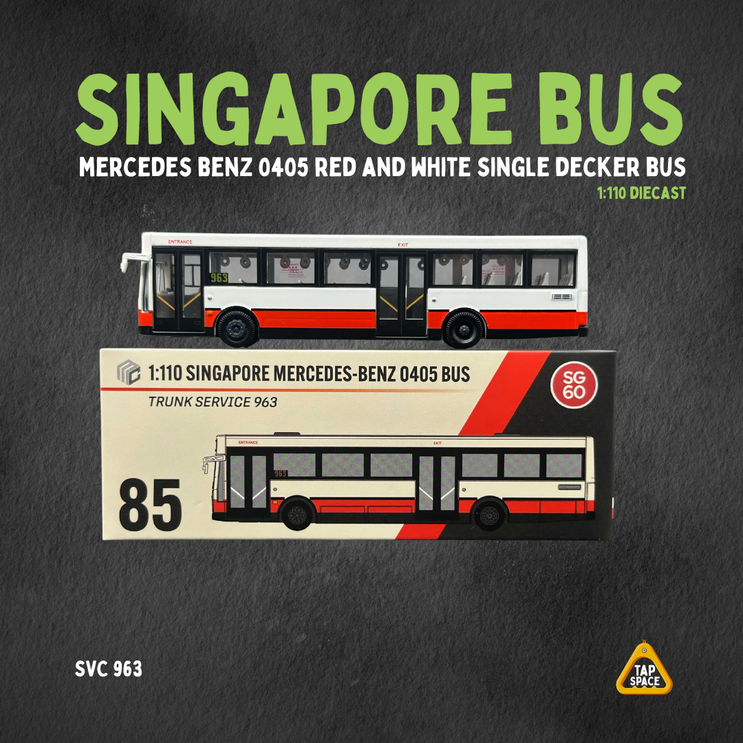 (MC) SG85 Mercedes-Benz O405 Red and White Single Decker Bus (SVC 963)