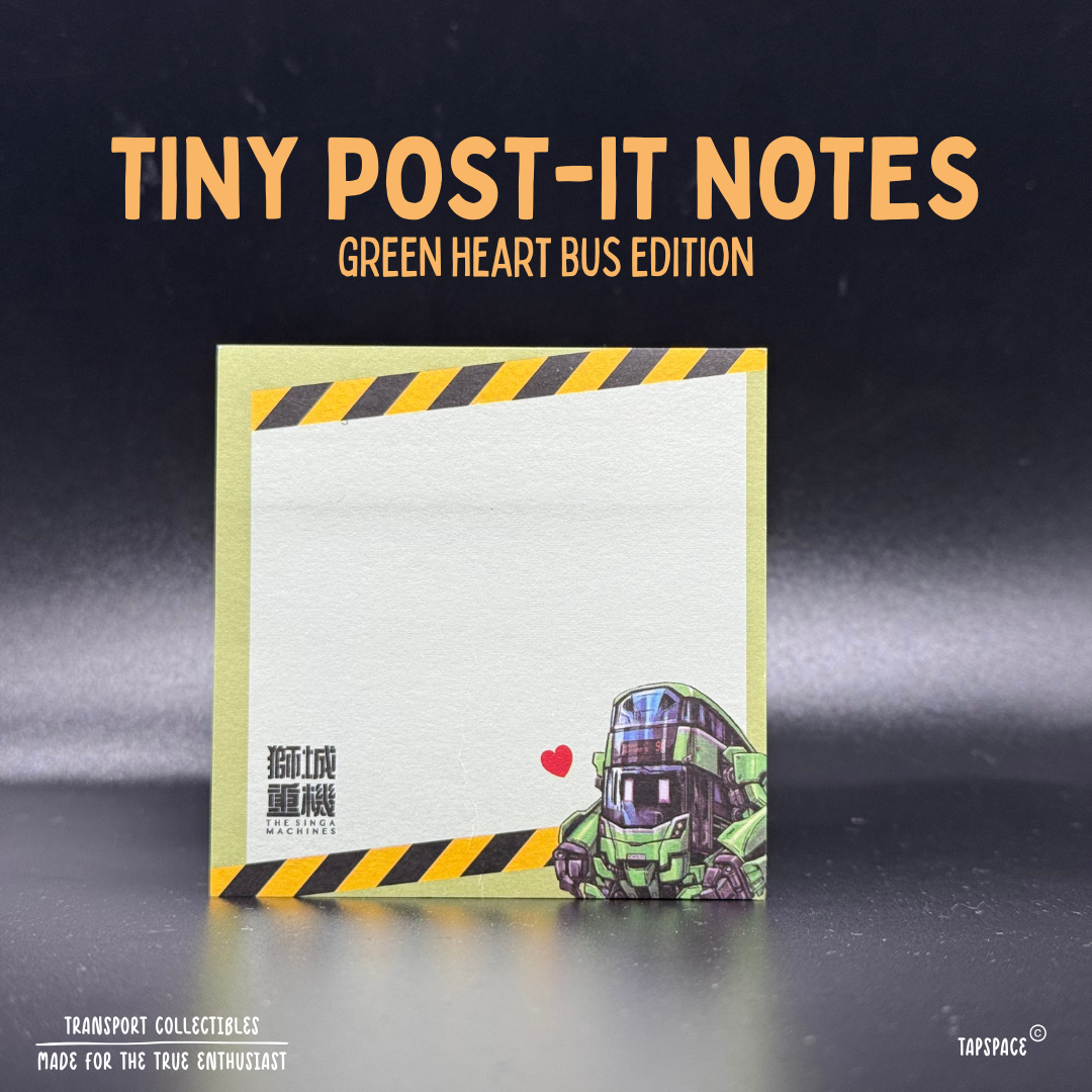 TINY Post-It Notes Green Heart Bus Edition