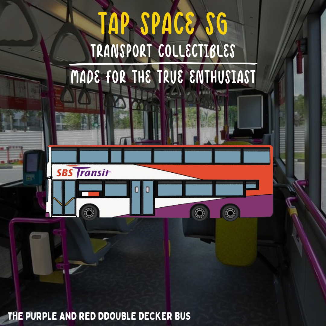 The Purple and Red Ddouble Decker Bus Keychain