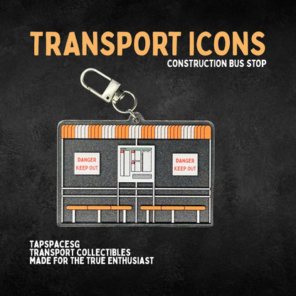 Construction Bus Stop Transport Icons Keychain