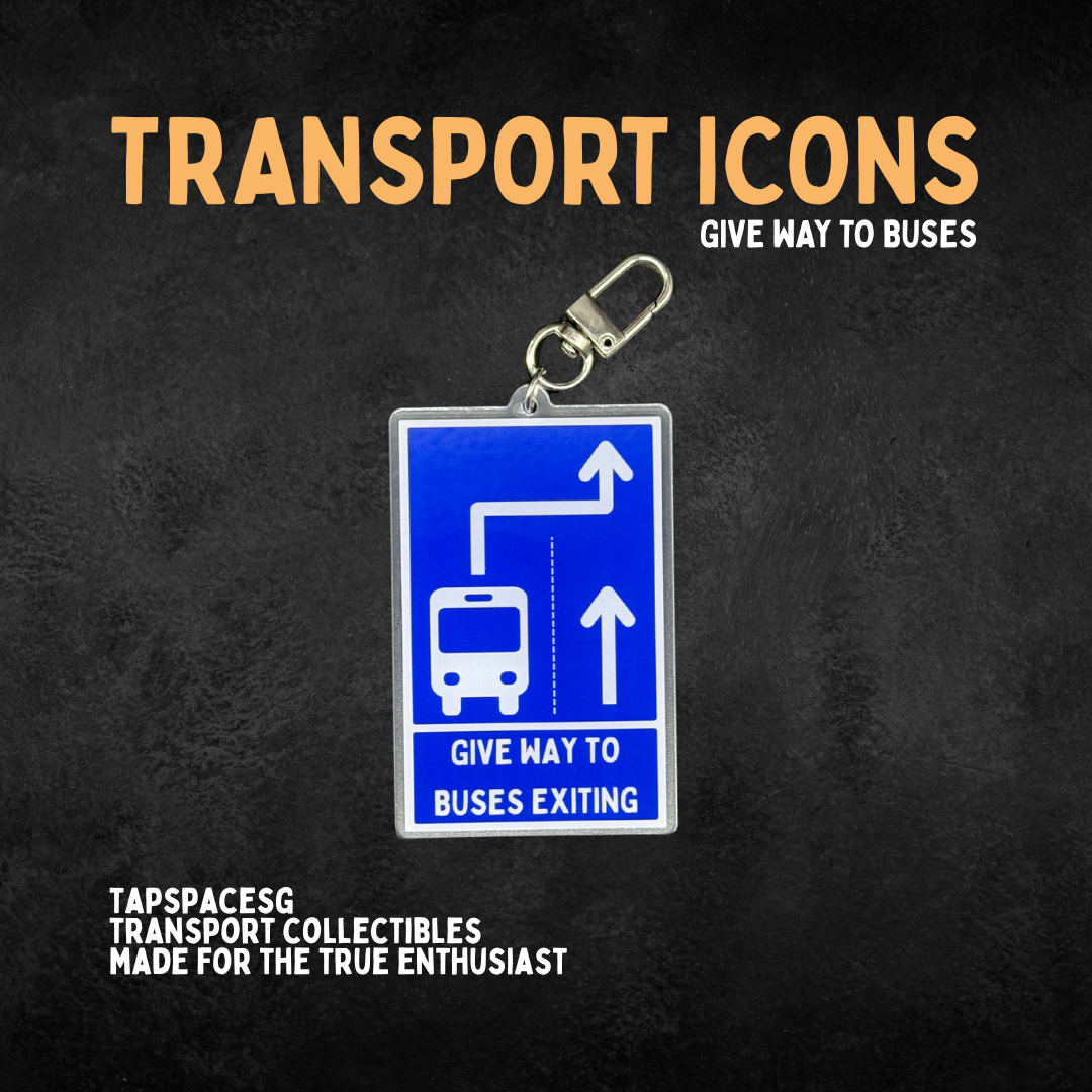 Give Way To Buses Transport Icons Keychain