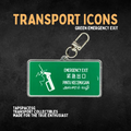 Green Emergency Exit Transport Icons Keychain
