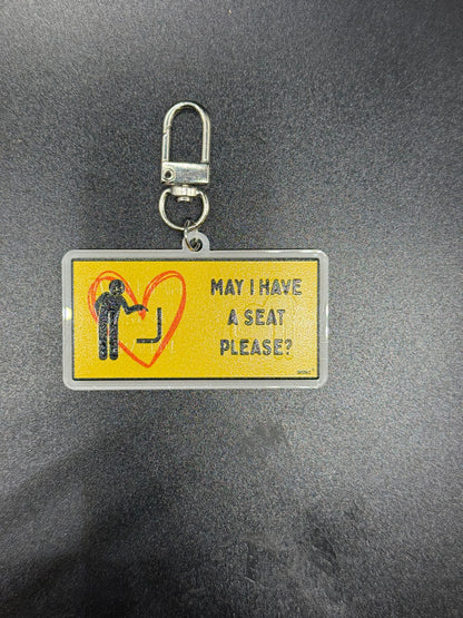 May I Have A Seat Transport Icons Keychain