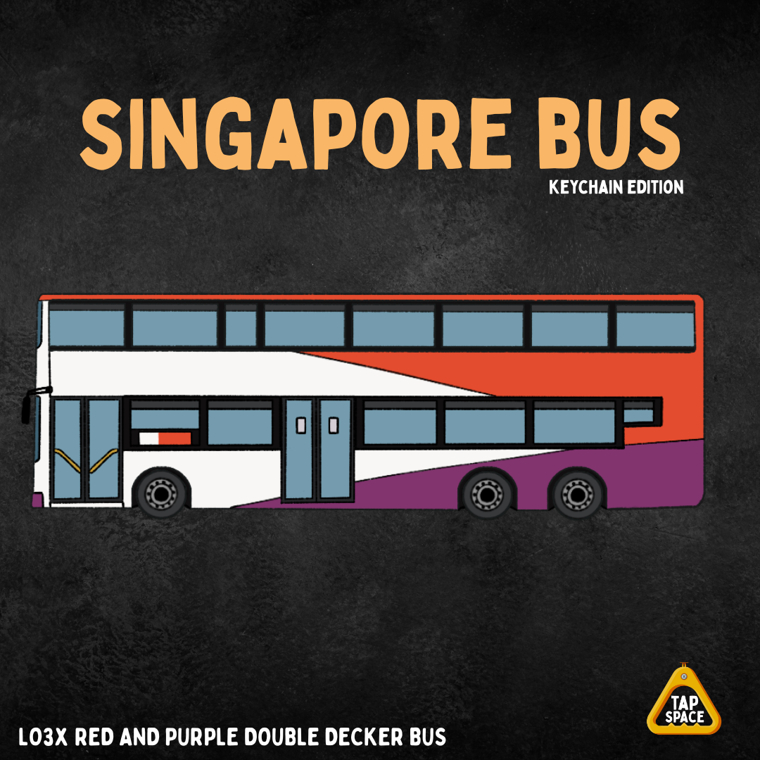 LO3X Red and Purple Double Decker Bus Keychain