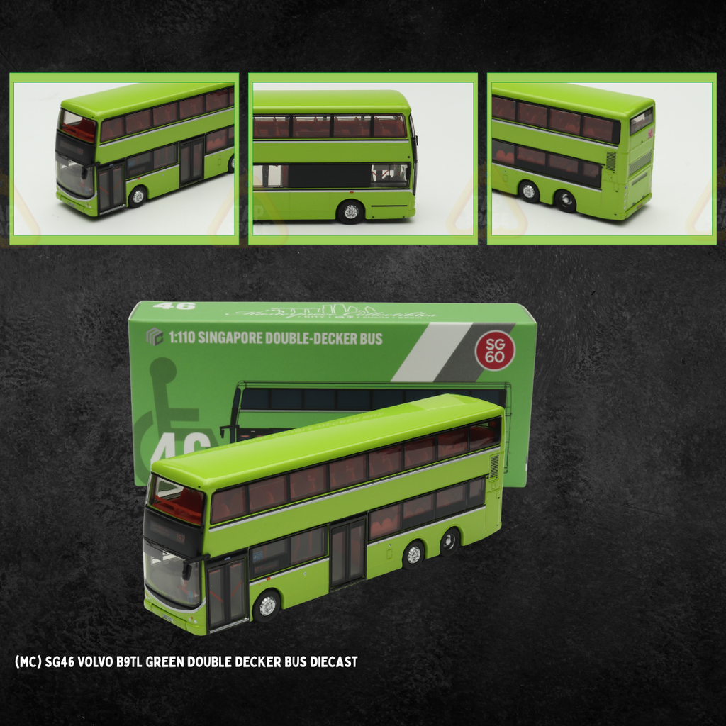 (MC) SG46 Volvo B9TL Green Double Decker Bus Diecast - SVC 513