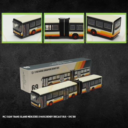 (MC) SG69 Trans Island Mercedes O405G Bendy Diecast Bus - SVC180