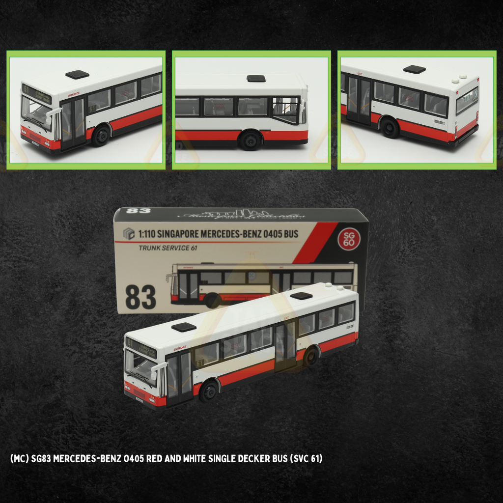 (MC) SG83 Mercedes-Benz O405 Red and White Single Decker Bus (SVC 61)
