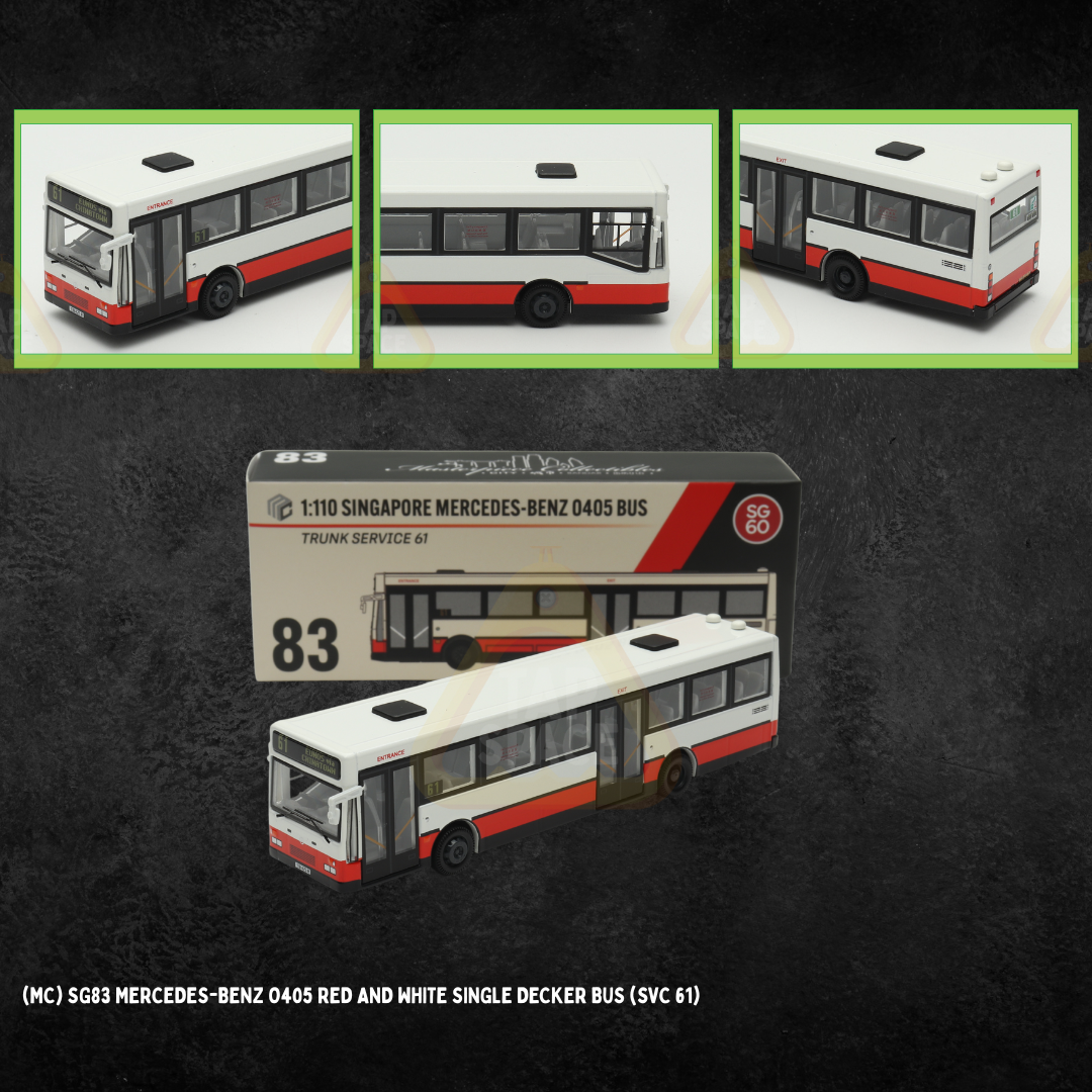 (MC) SG83 Mercedes-Benz O405 Red and White Single Decker Bus (SVC 61)