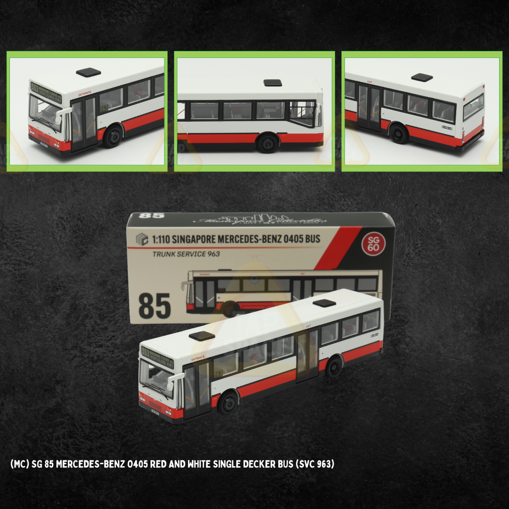 (MC) SG 85Mercedes-Benz O405 Red and White Single Decker Bus (SVC 963)