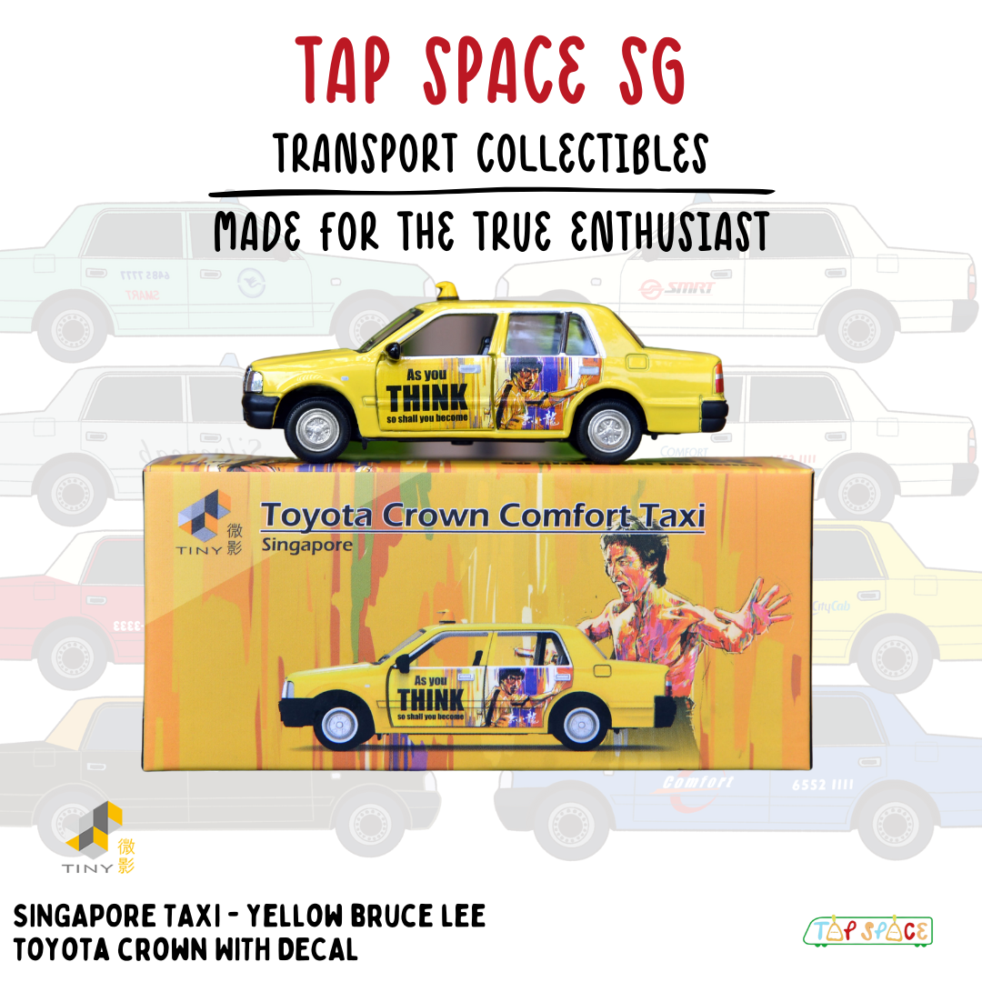TINY Bruce Lee Toyota Crown Taxi – Die-Cast Edition (1/64 Scale)