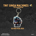 TINY Singa Machine – Silver Pixel Bus Edition Keychain
